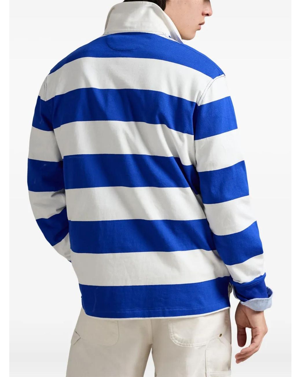 Polo Ralph Lauren Blue Striped Long-Sleeve Polo Shirt for men