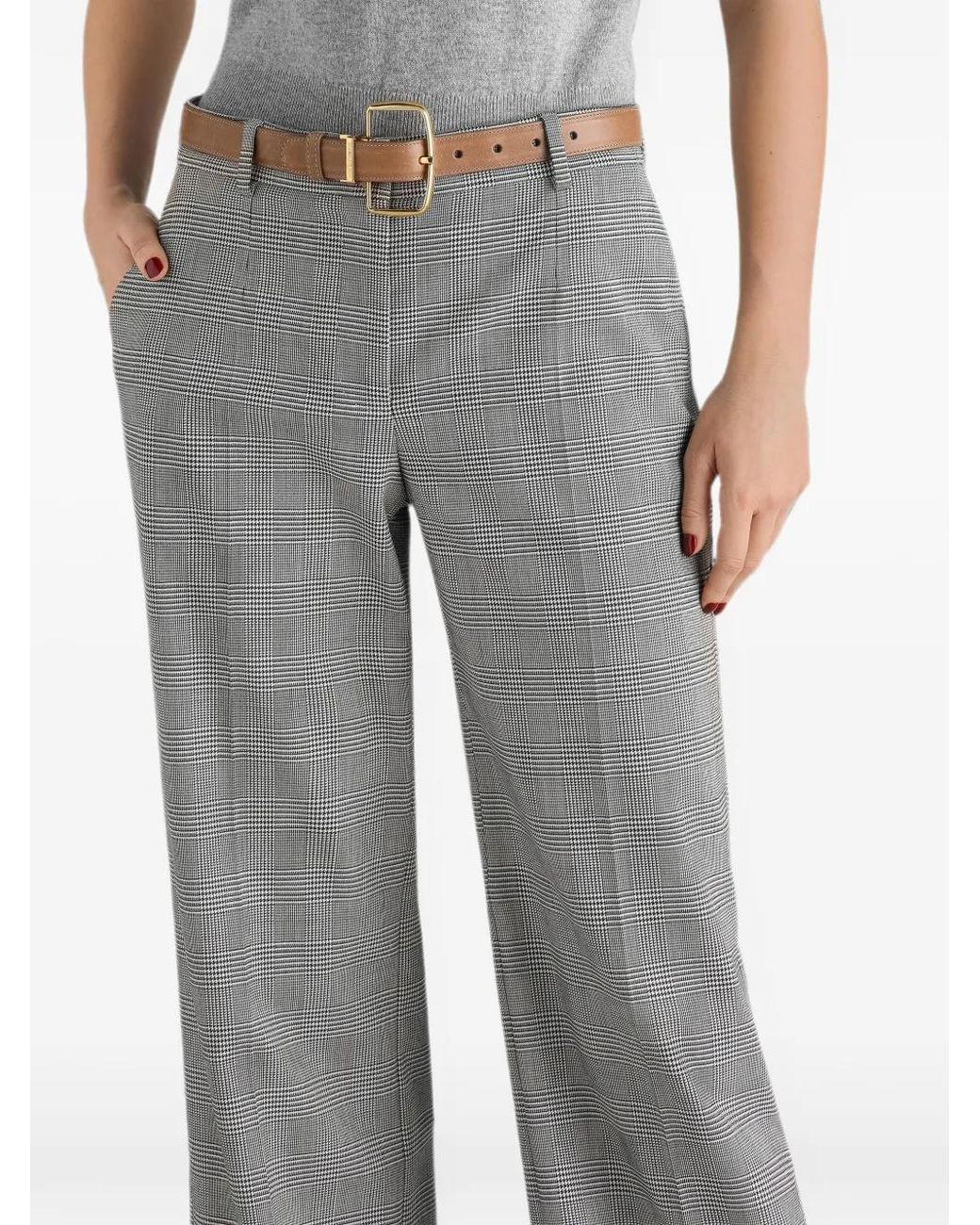 Dolce & Gabbana Gray Glen Plaid Wool Trousers