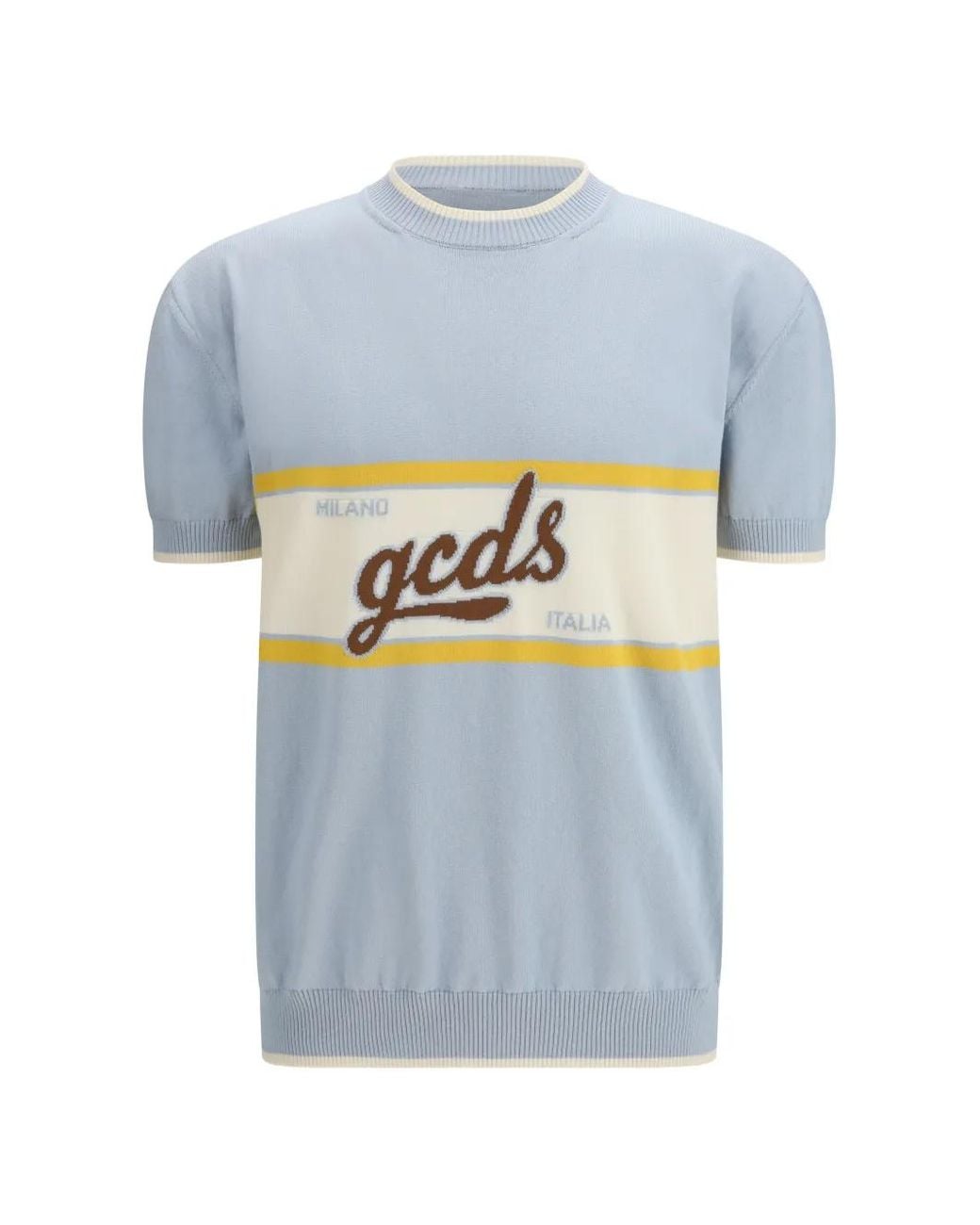 Gcds Blue Crewneck T-Shirt for men