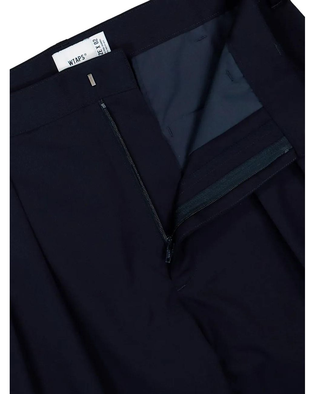 (w)taps Blue Pleated Twill Trousers for men