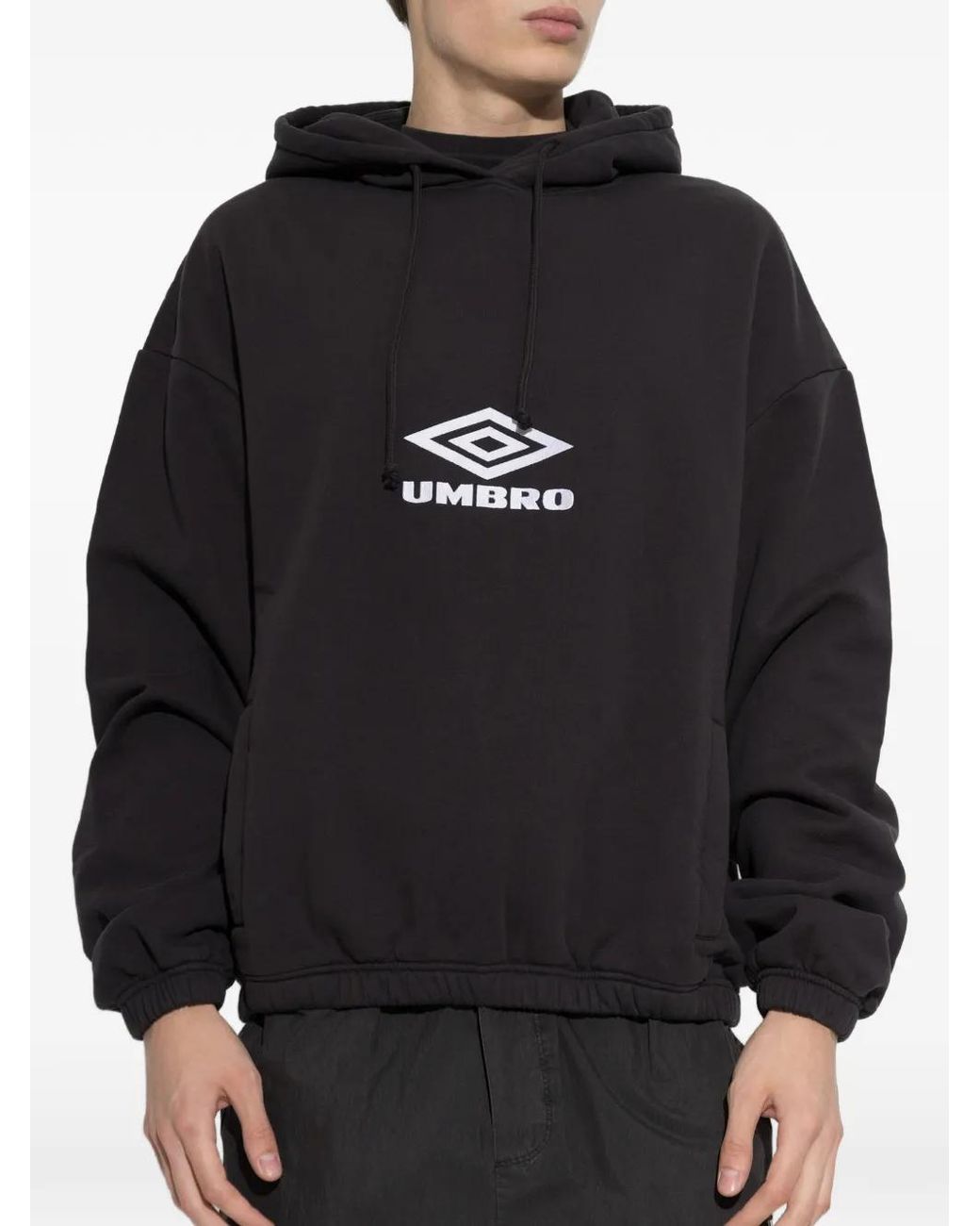 Umbro Black Logo-Print Drawstring Hoodie for men