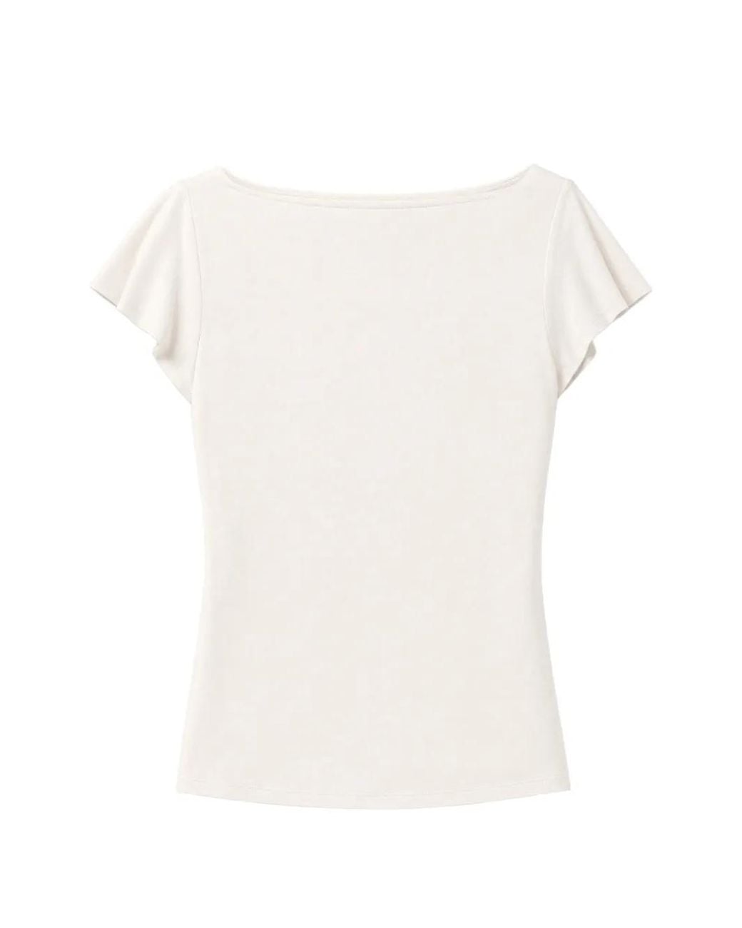 Reformation White Jensen Flutter-Sleeve Knit Top