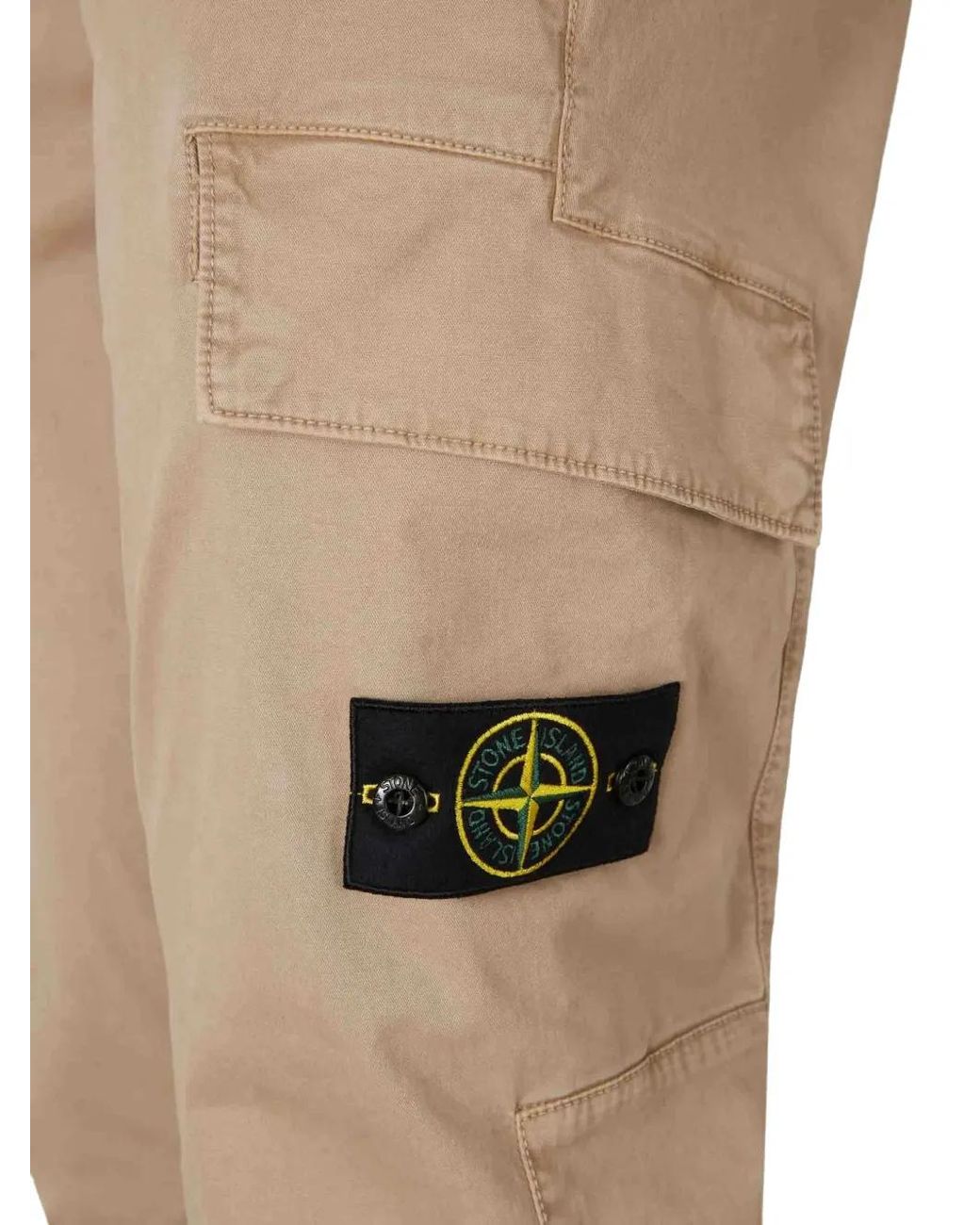 Logo-patch cargo pants Stone Island de hombre de color Natural