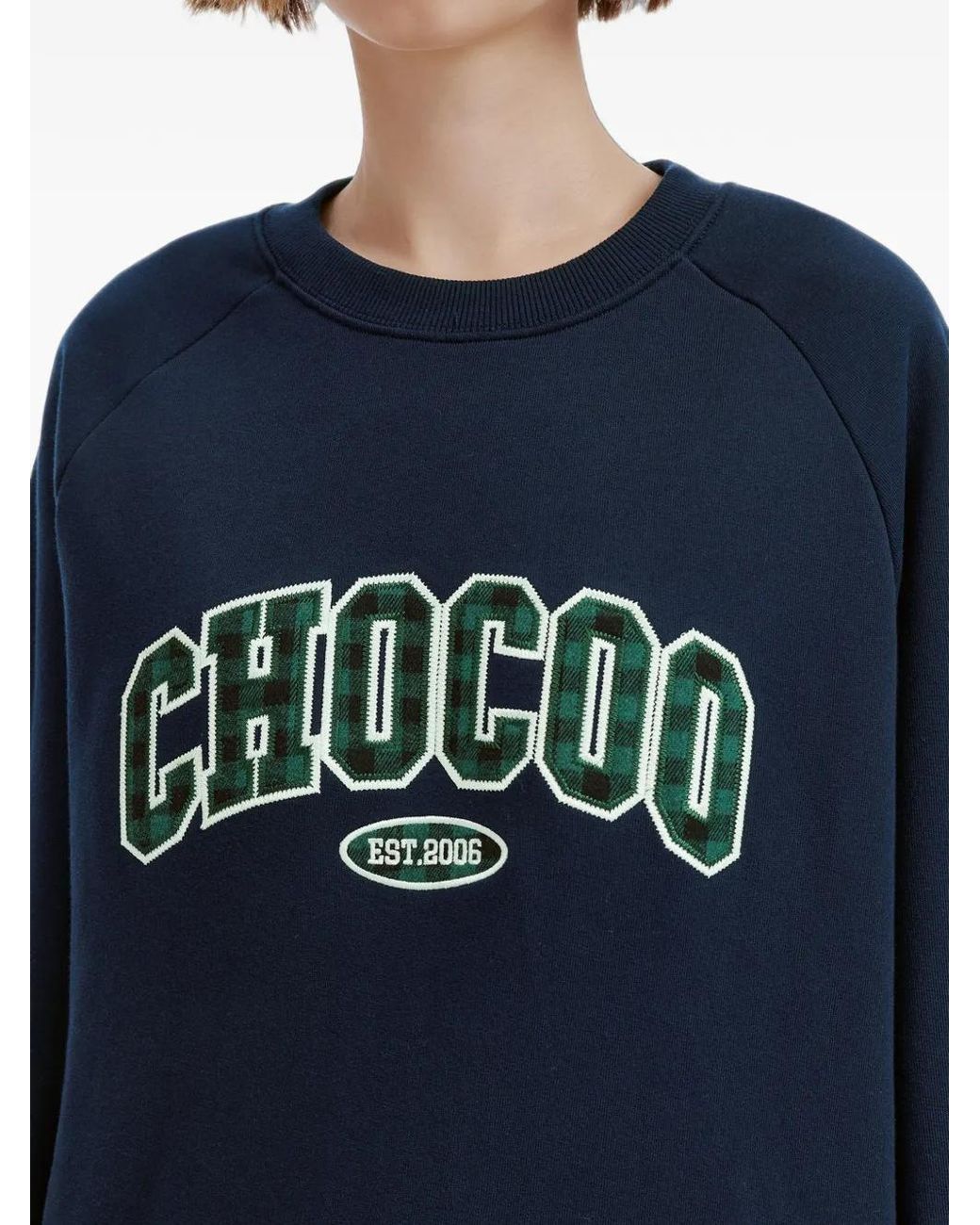 Chocoolate Blue Logo-Appliqué Raglan-Sleeve Sweater
