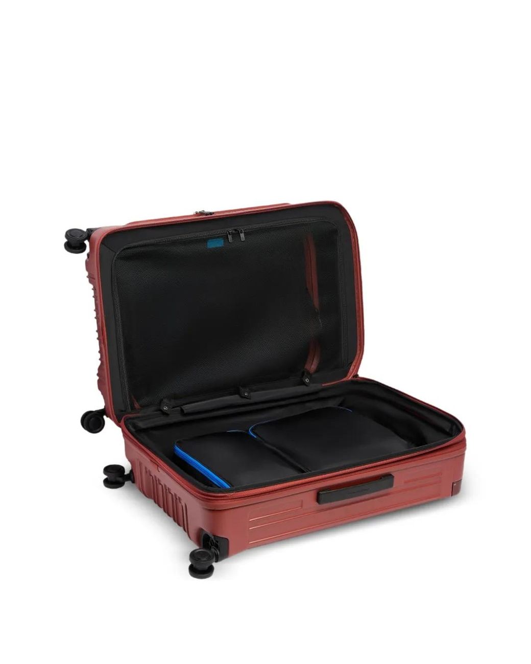 Piquadro Red Medium Expandable Hardside Suitcase
