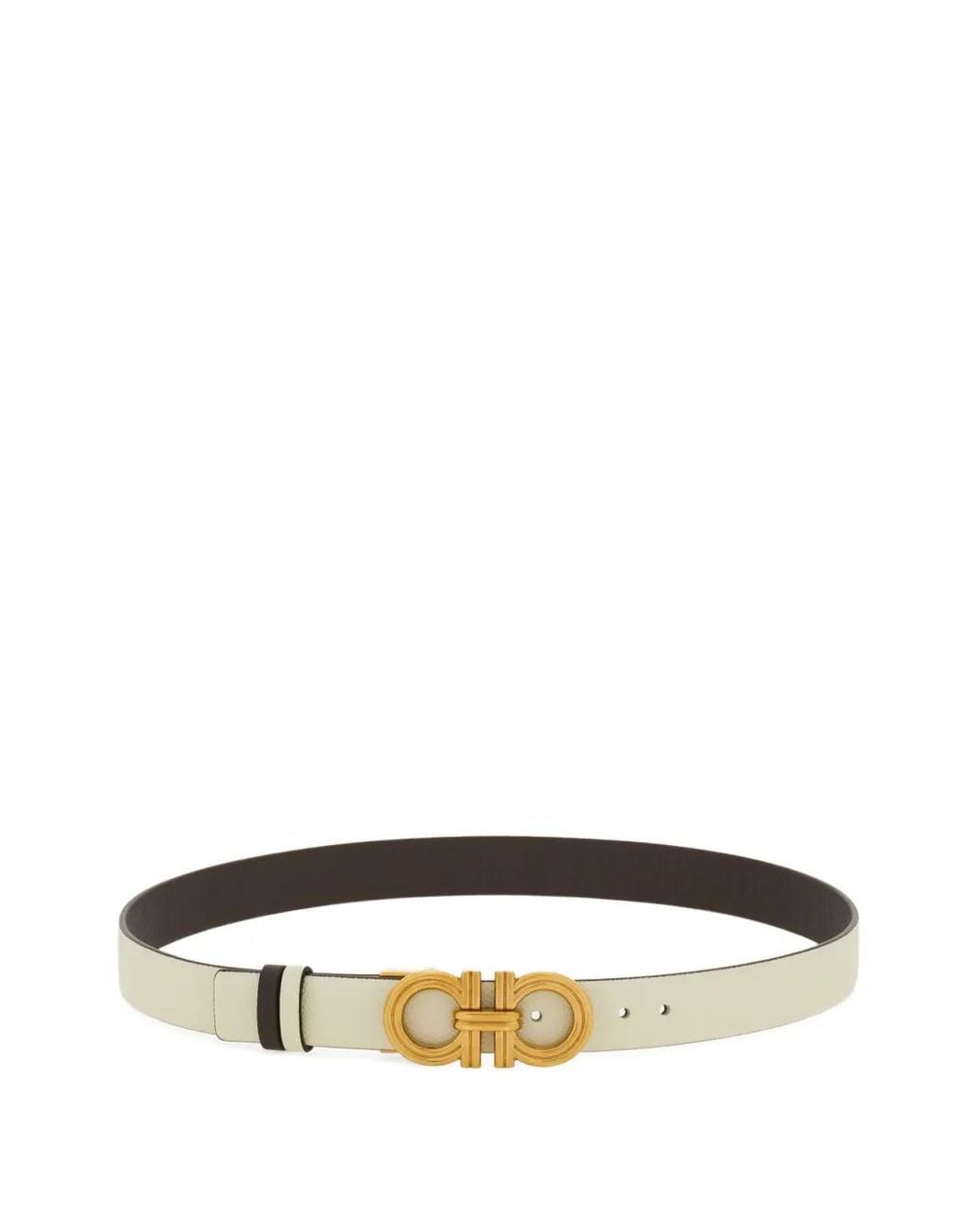 Ferragamo White Wendbarer Gancini Gürtel