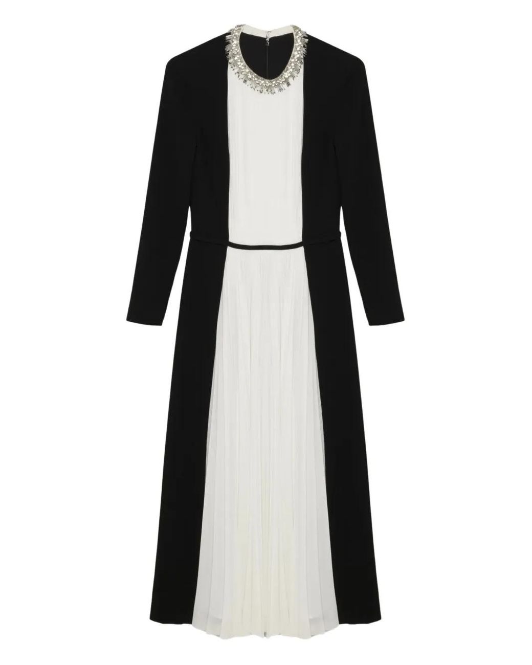 Jonathan Simkhai Black Embellished Pleated Midi Day Dress