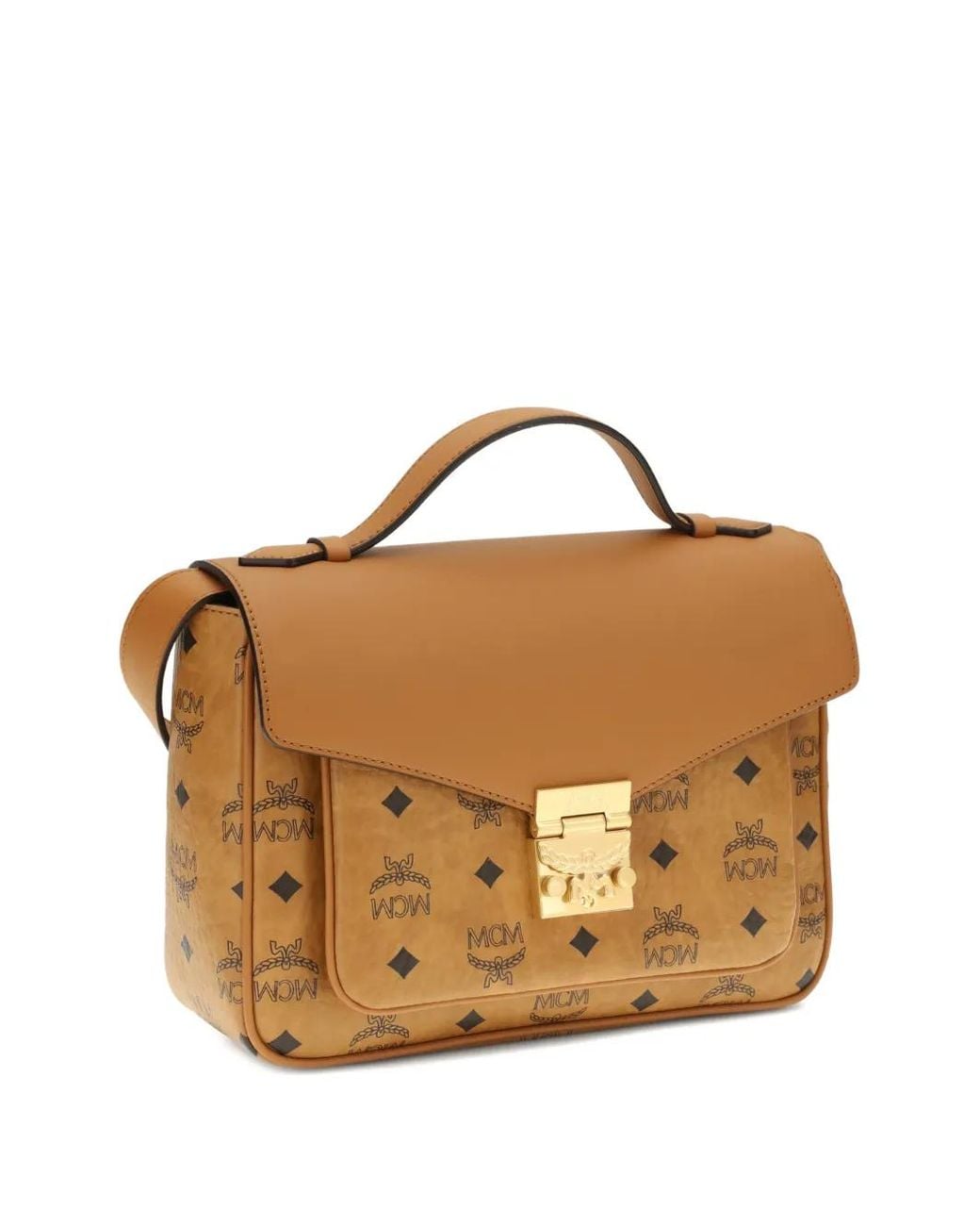 MCM Brown Sac À Bandoulière Monogrammé Médium Tracy