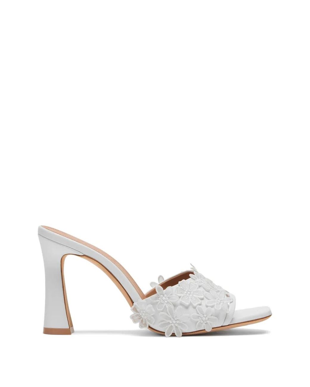 Malone Souliers White Roxanne Floral Leather Sandals