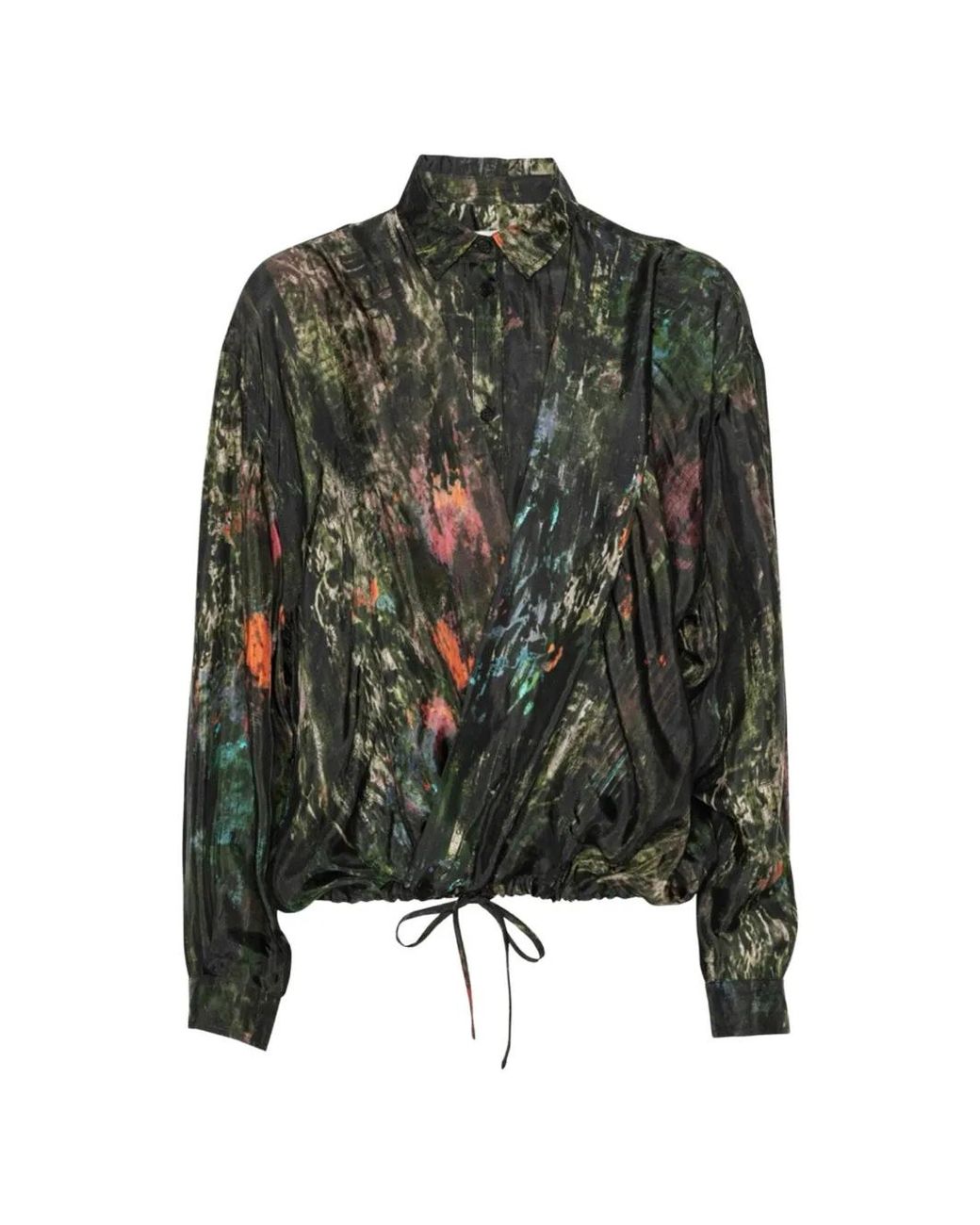 Henrik Vibskov Green Double Ki Wrap-Front Shirt