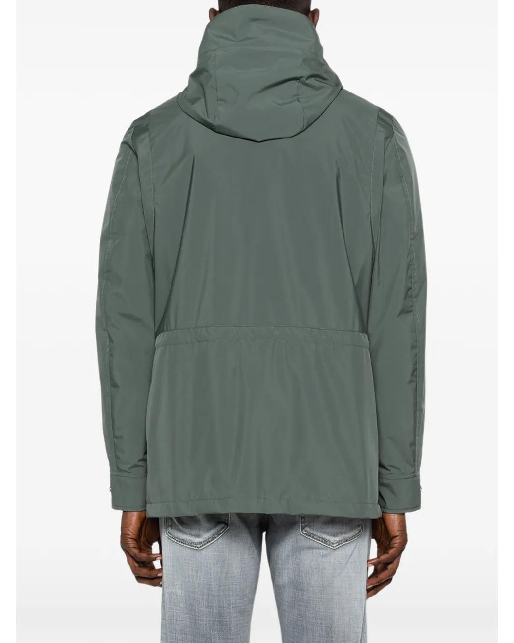 Moorer Gray Logo-Patch Jacket for men