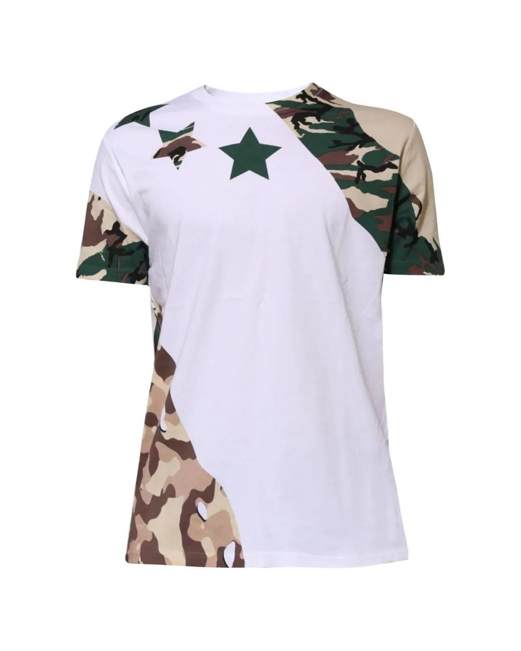 Dolce & Gabbana White Camouflage-Print Star-Graphic T-Shirt for men