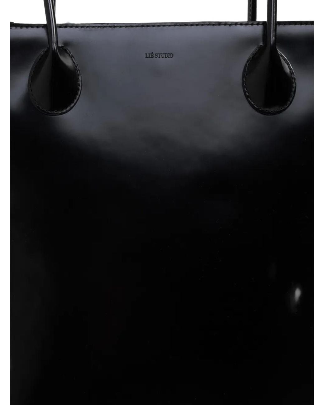 LIE STUDIO Black The Jane Patent Leather Tote Bag