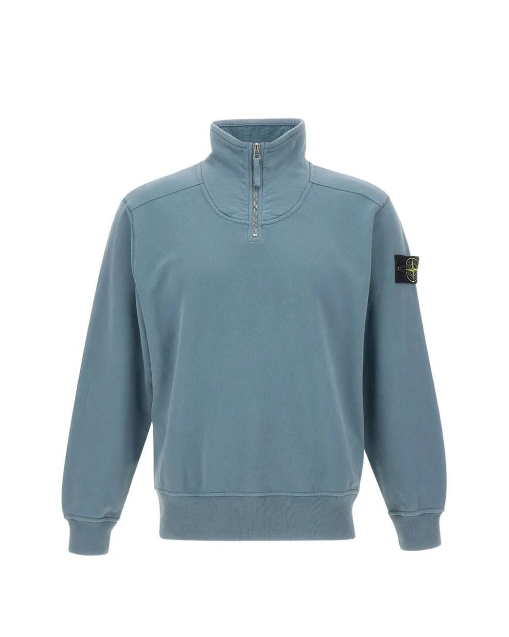 Stone Island Blue 6100021 Brushed Organic-Cotton Fleece Sweatshirt for men