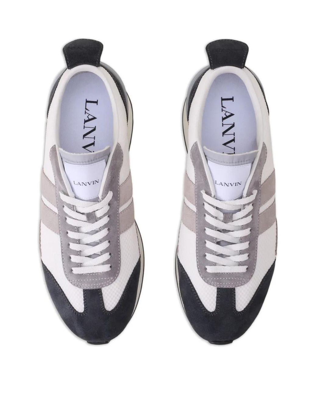 Lanvin White Bumpr Suede Panelled Sneakers