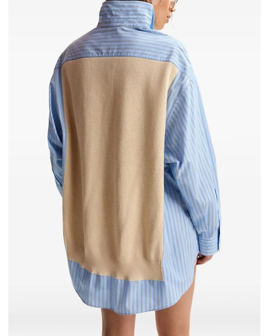 Essentiel Antwerp Blue Striped-Pattern Shirt