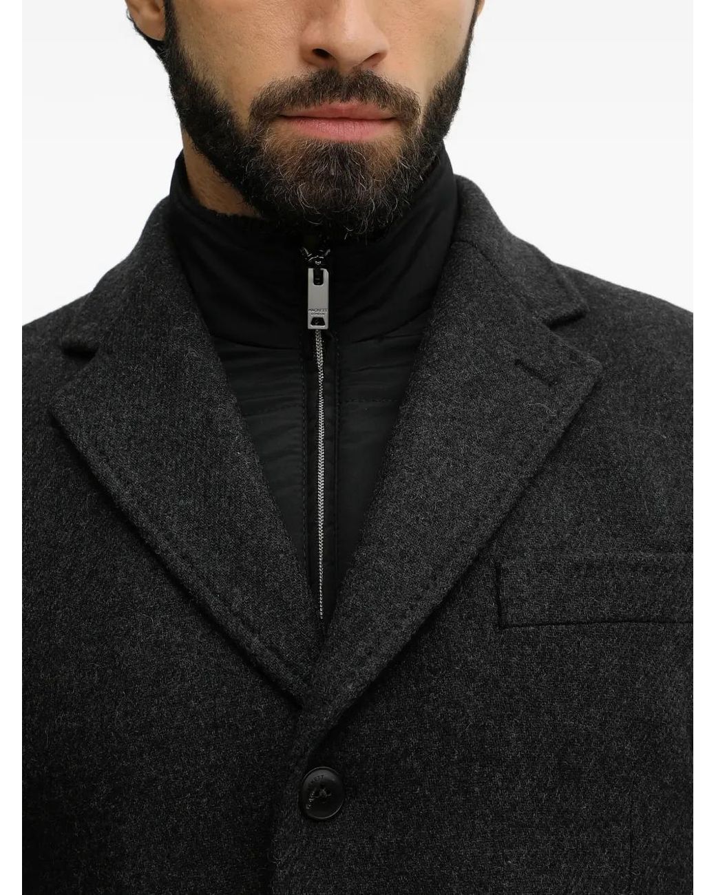 Abrigo Con Botones Hackett de hombre de color Black