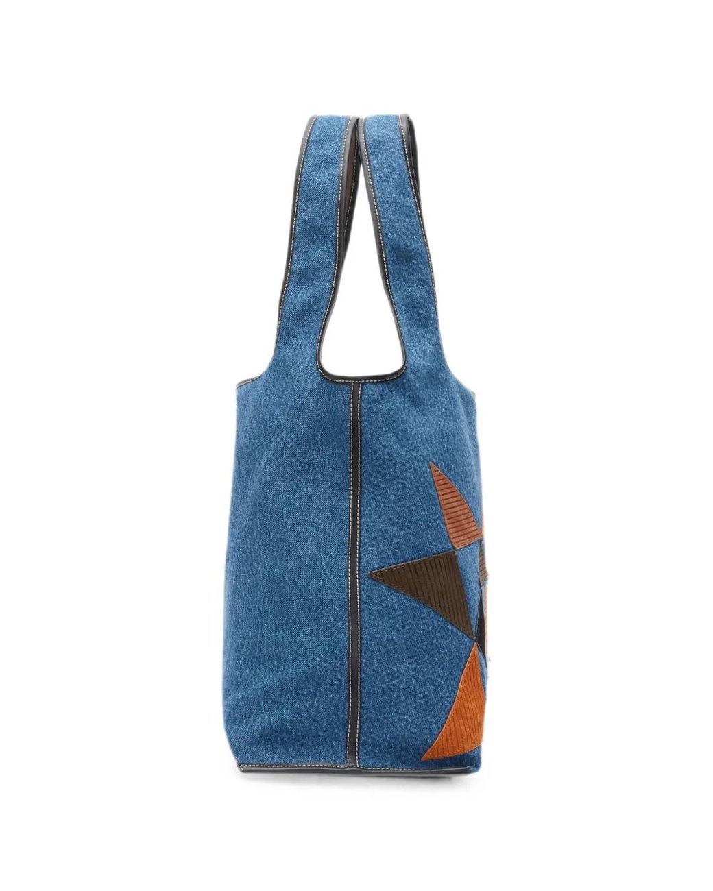 3.1 Phillip Lim Blue Mini Suede-Patchwork Tote Bag