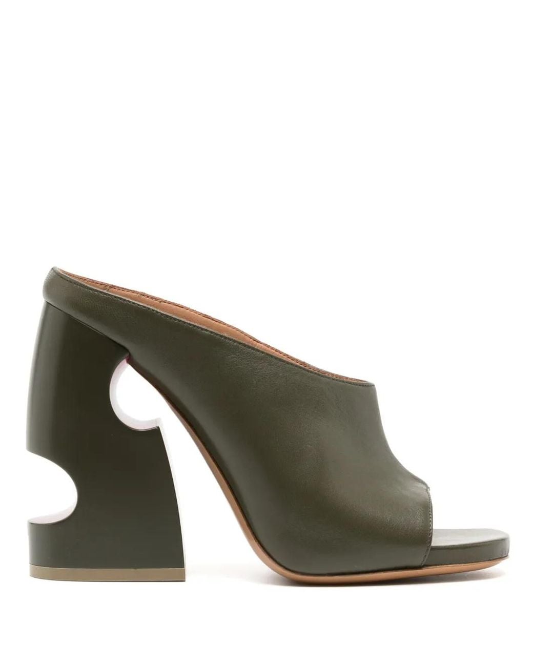 Off-White c/o Virgil Abloh Green Off Meteor Heel Sandals