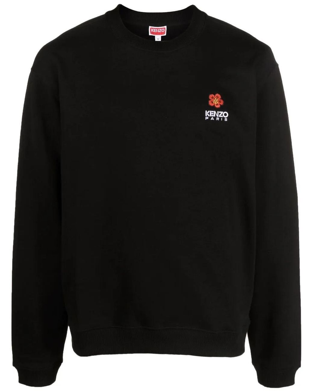 KENZO Black Boke Flower-Embroidered Cotton Sweatshirt for men