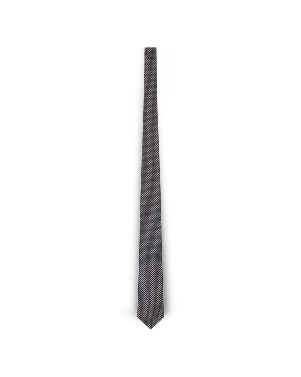 Lardini White Geometric-Print Silk Tie for men
