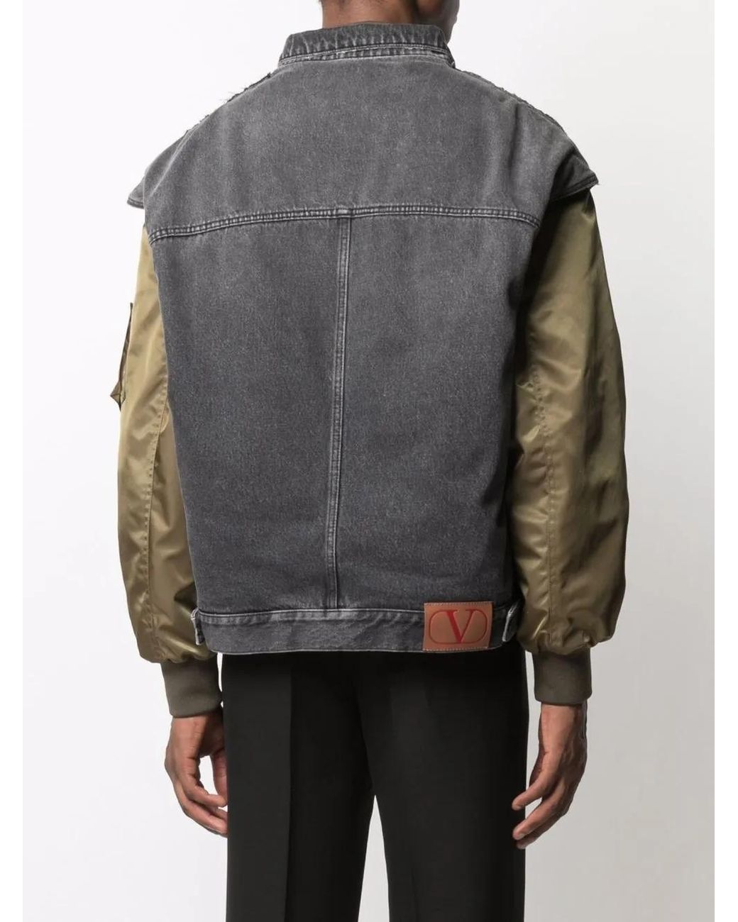 Valentino Garavani Green Logo-Print Bomber Jacket for men