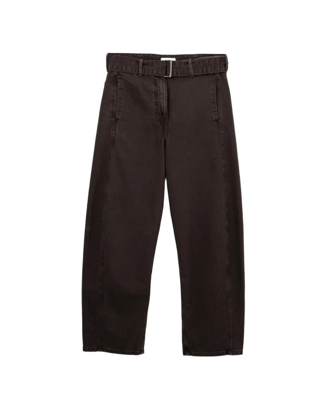 Magda Butrym White Denim Low-Rise Belted Trousers