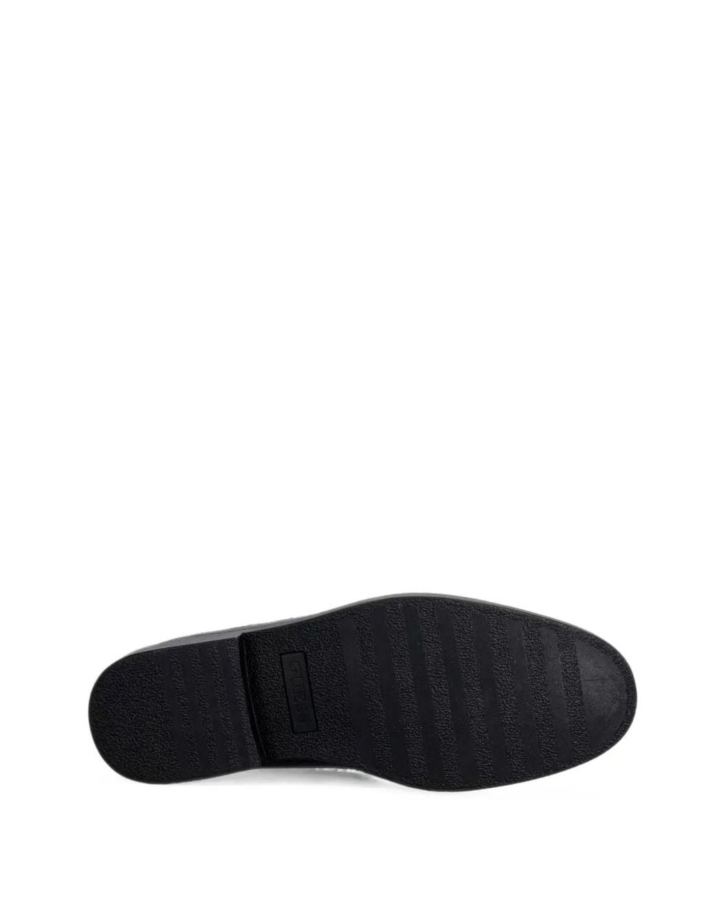 Guess Black Logo-Debossed Penny Loafers for men