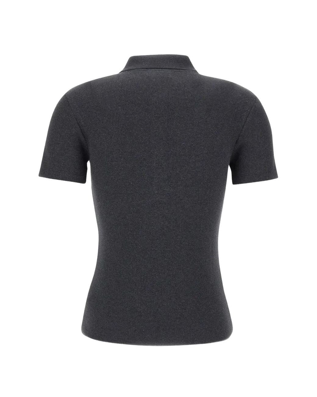 Lacoste Blue Ribbed-Knit Polo Shirt