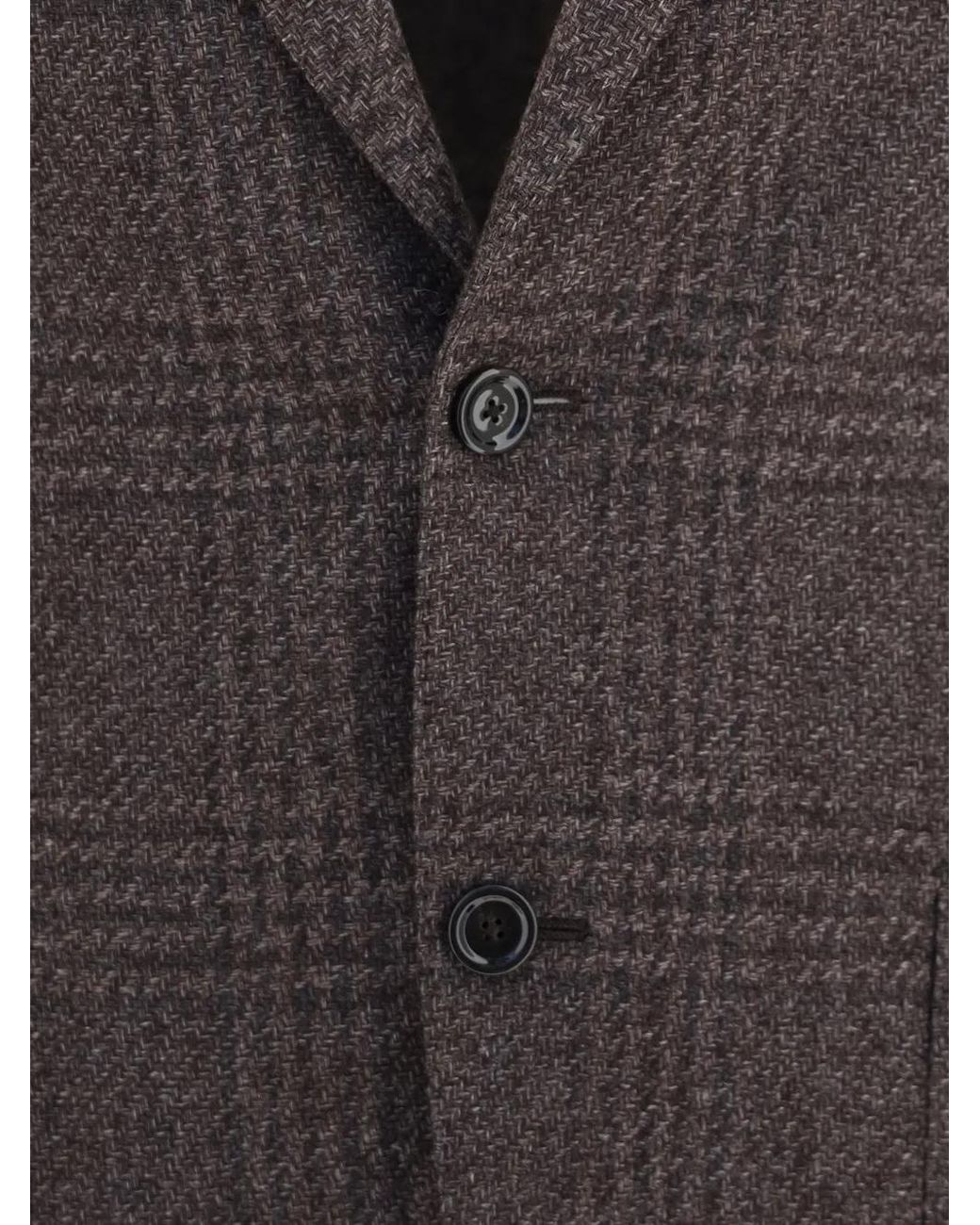 Lardini Brown Single-Breasted Checked Blazer for men