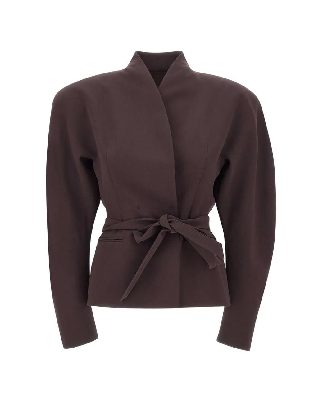 ANDAMANE Brown Margaux Belted-Waist Jacket
