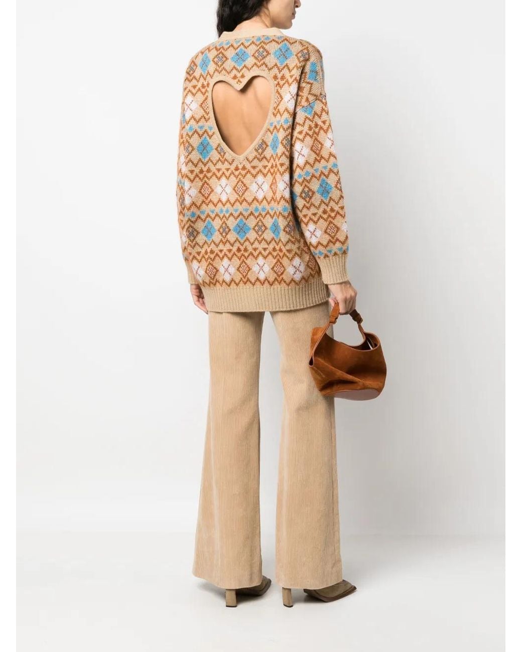 DSquared² Pink Geometric-Print Wool Cardigan