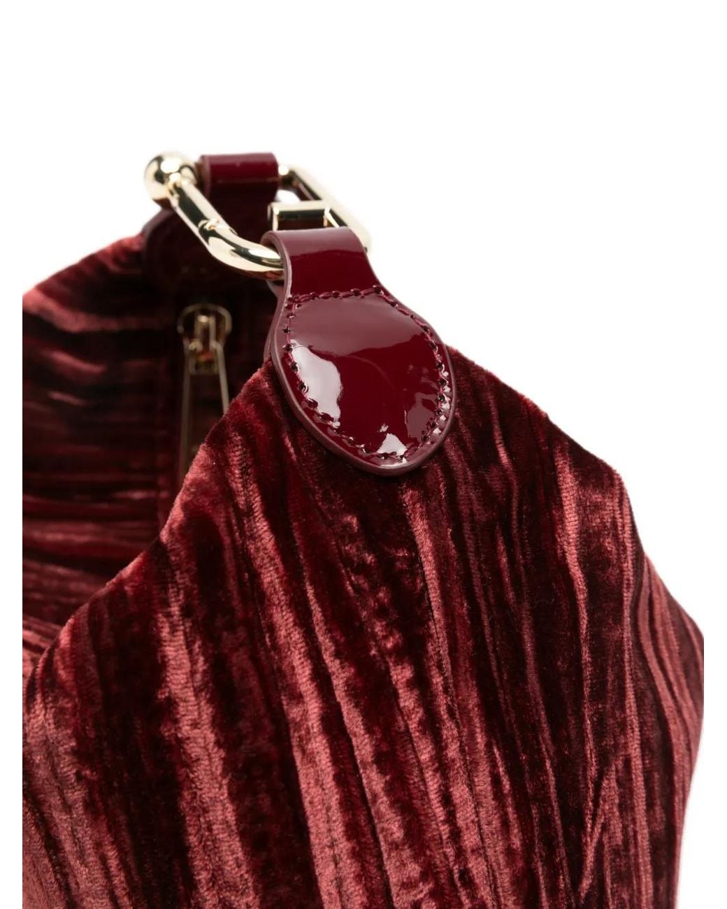 Furla Red Tonie Crinkled-Effect Tote Bag
