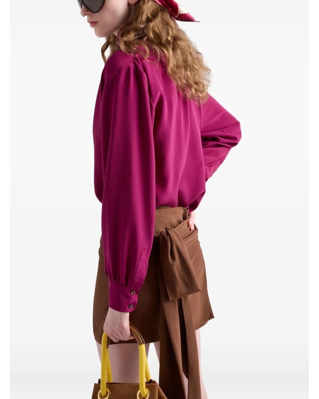 Prada Brown Silk Mini Skirt