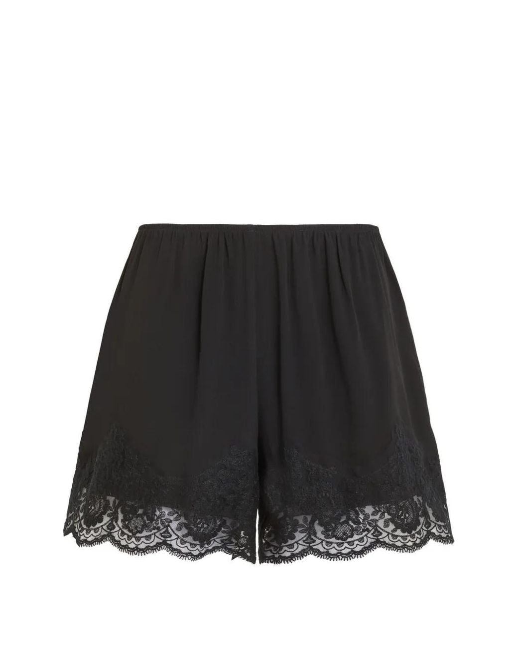 P.A.R.O.S.H. Black Lace-Trim Shorts