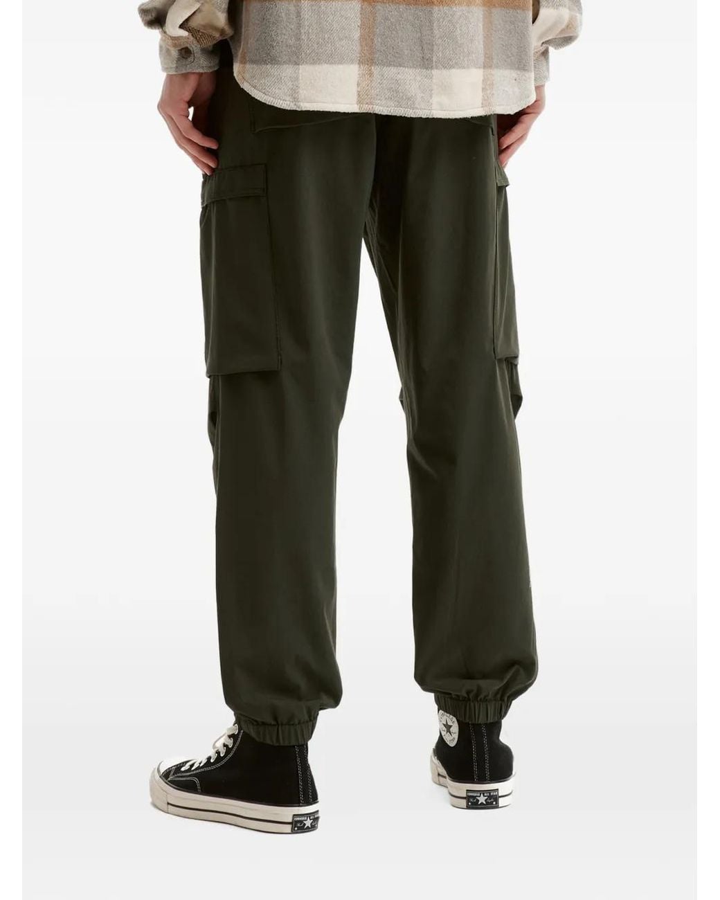 Chocoolate Green Logo-Patch Cargo Pants for men