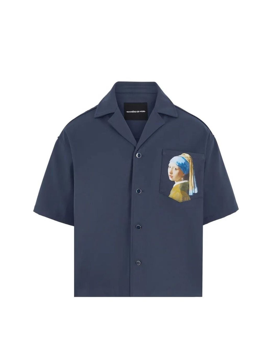 Manière De Voir Blue Stephane "A Girl With A Pearl Earring" Boxy Shirt for men