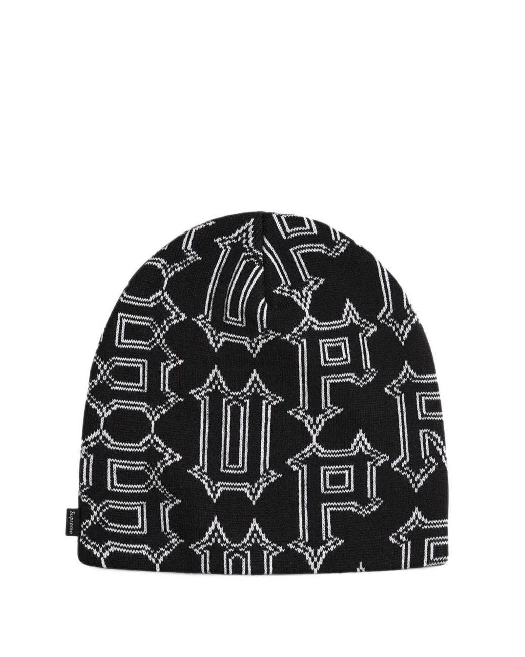 Supreme Black Spike Beanie Hat for men