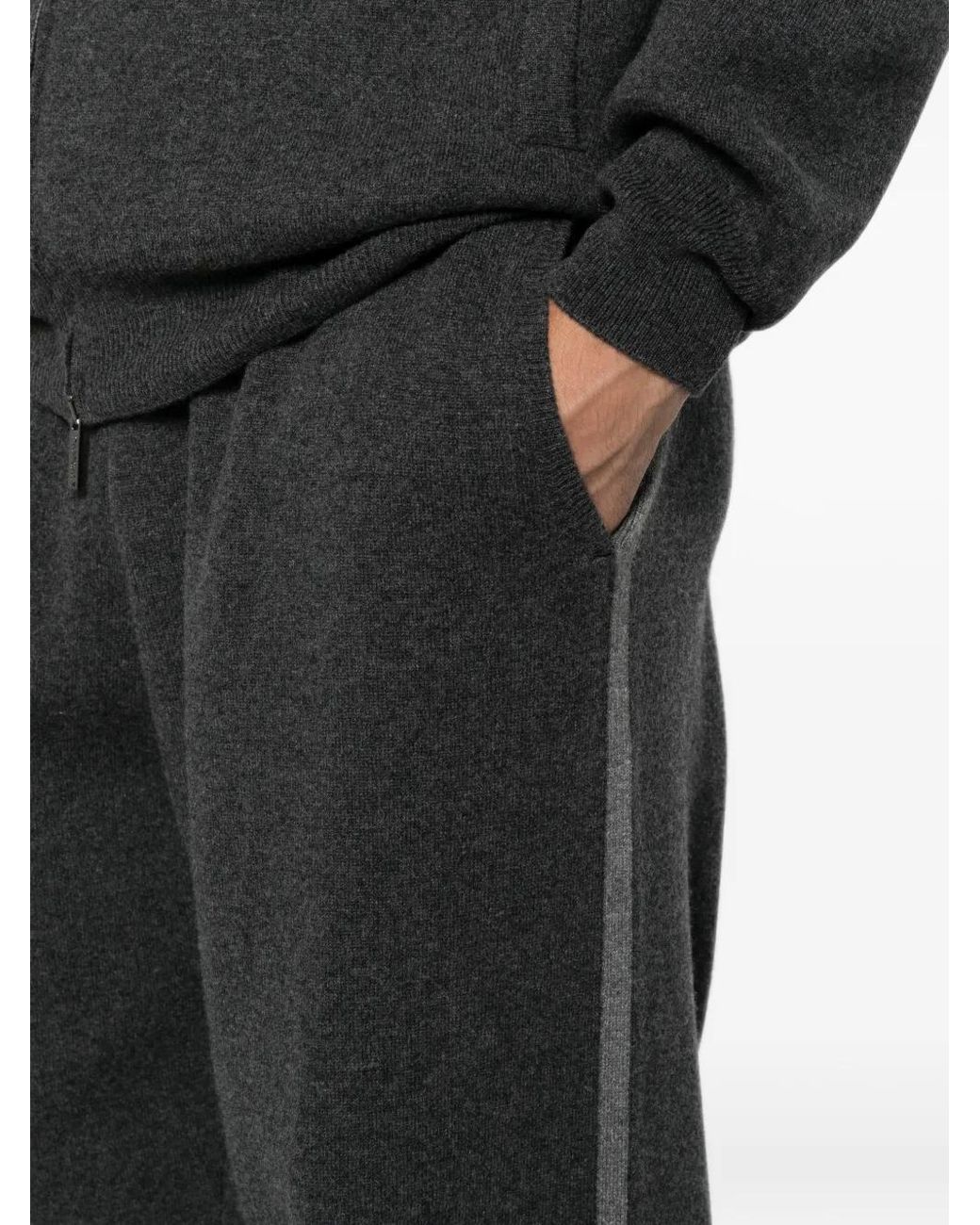 Panicale Gray Drawstring-Waist Track Pants for men