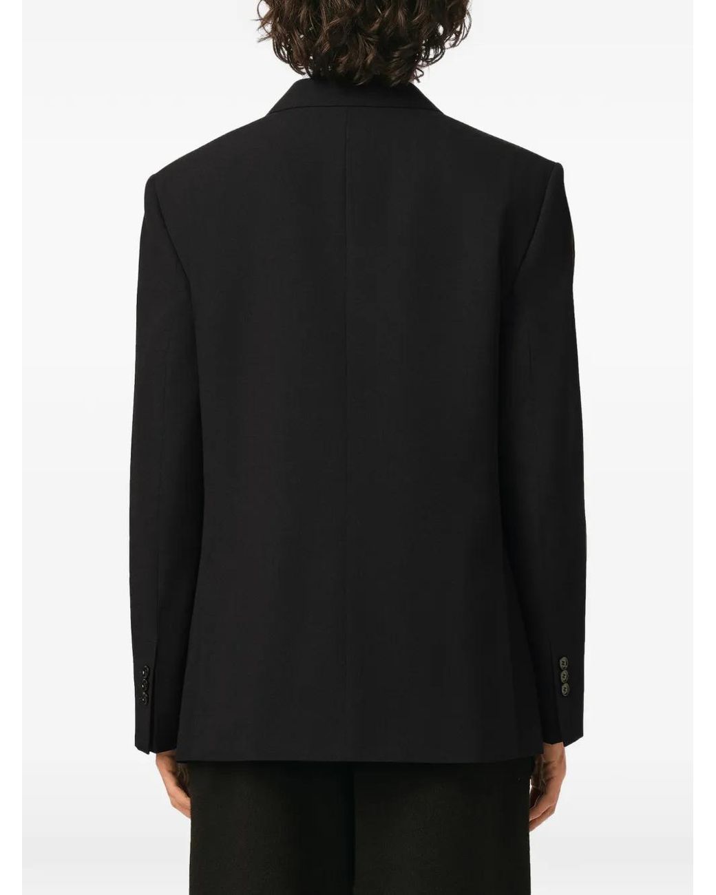 AMI Black Single Breasted Straight-Fit Wool Blazer for men