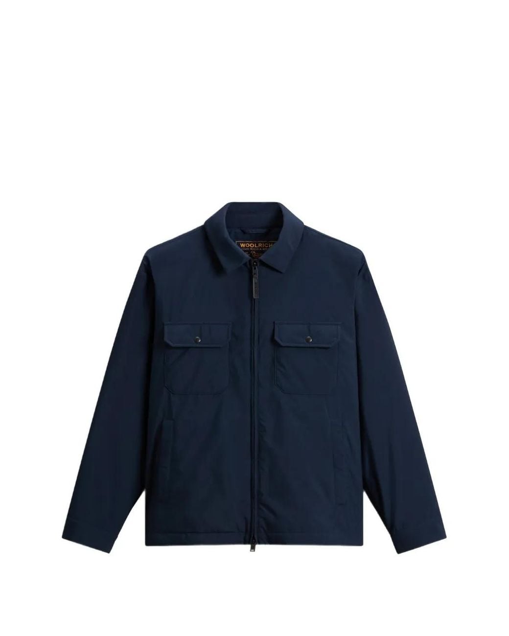 Woolrich Blue Cloud Zip-Up Overshirt for men