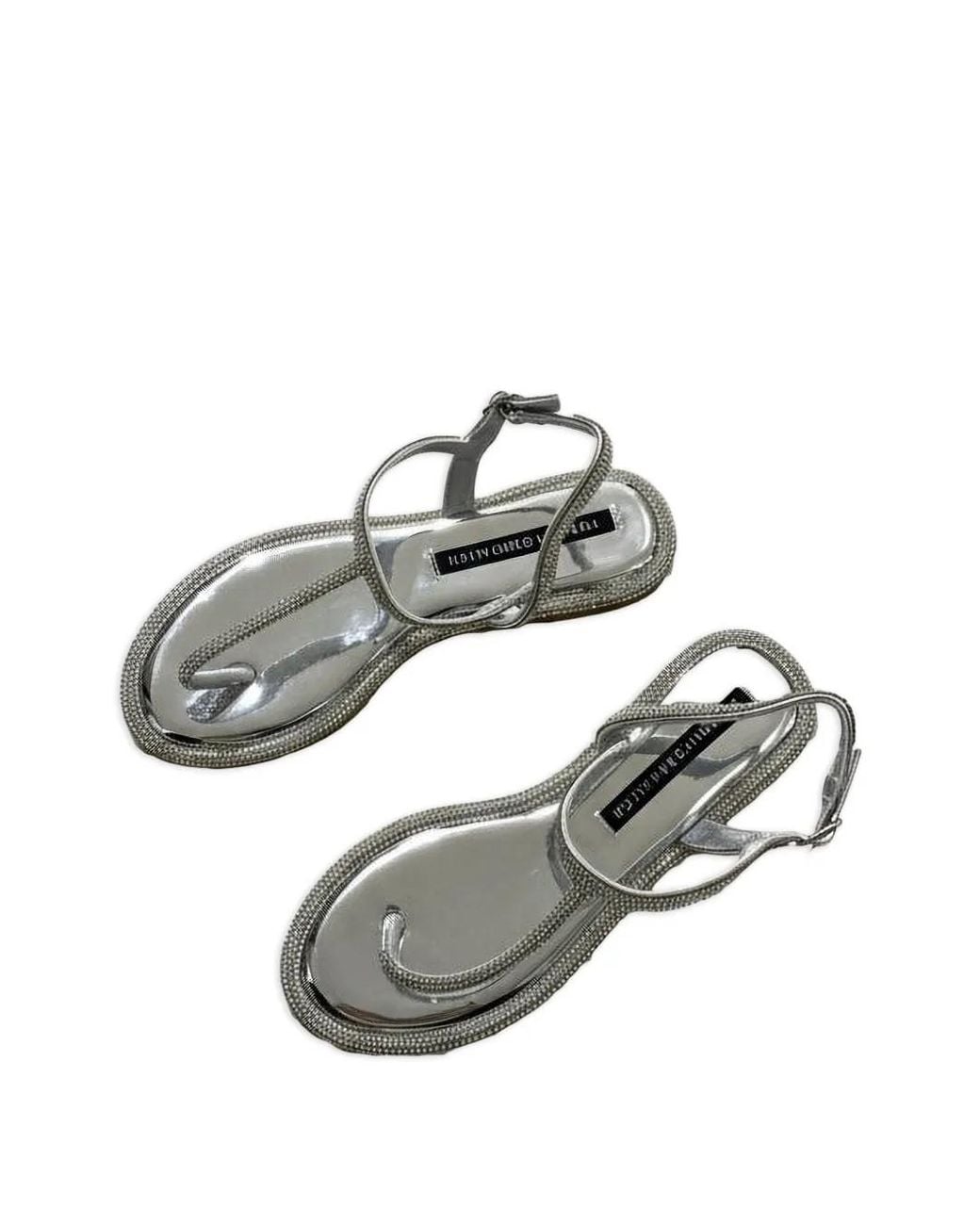 Twentyfourhaitch Metallic Torimbia Crystal-Embellished Sandals