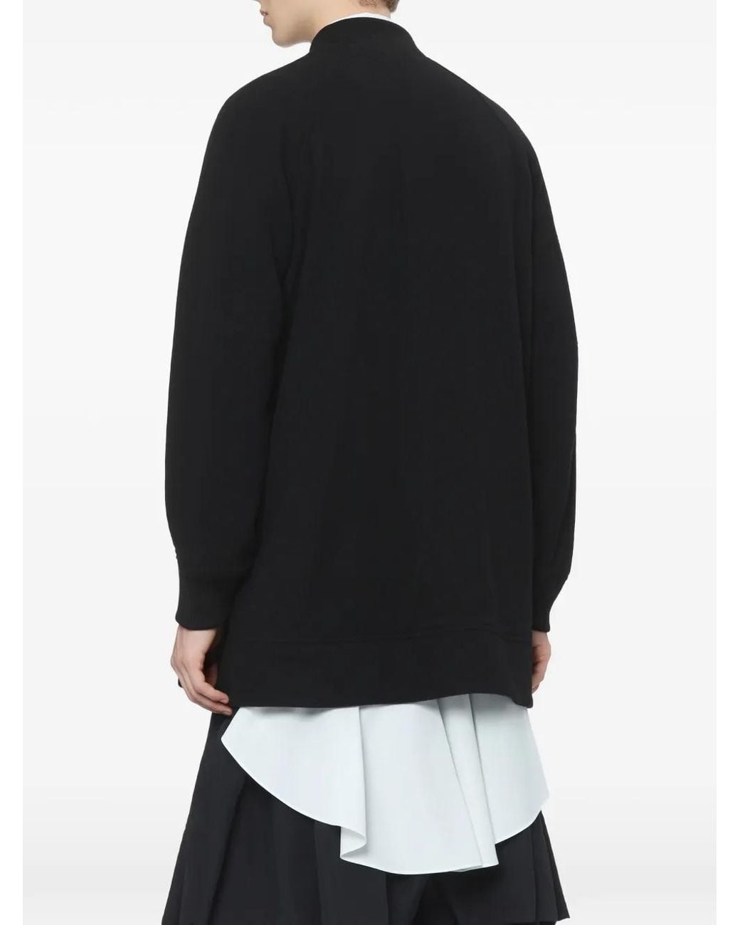 COMME DES GARÇON BLACK Black Press-Stud Raglan-Sleeve Coat