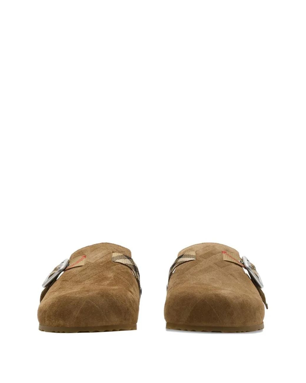 Burberry Brown Check Suede Urchin Clogs