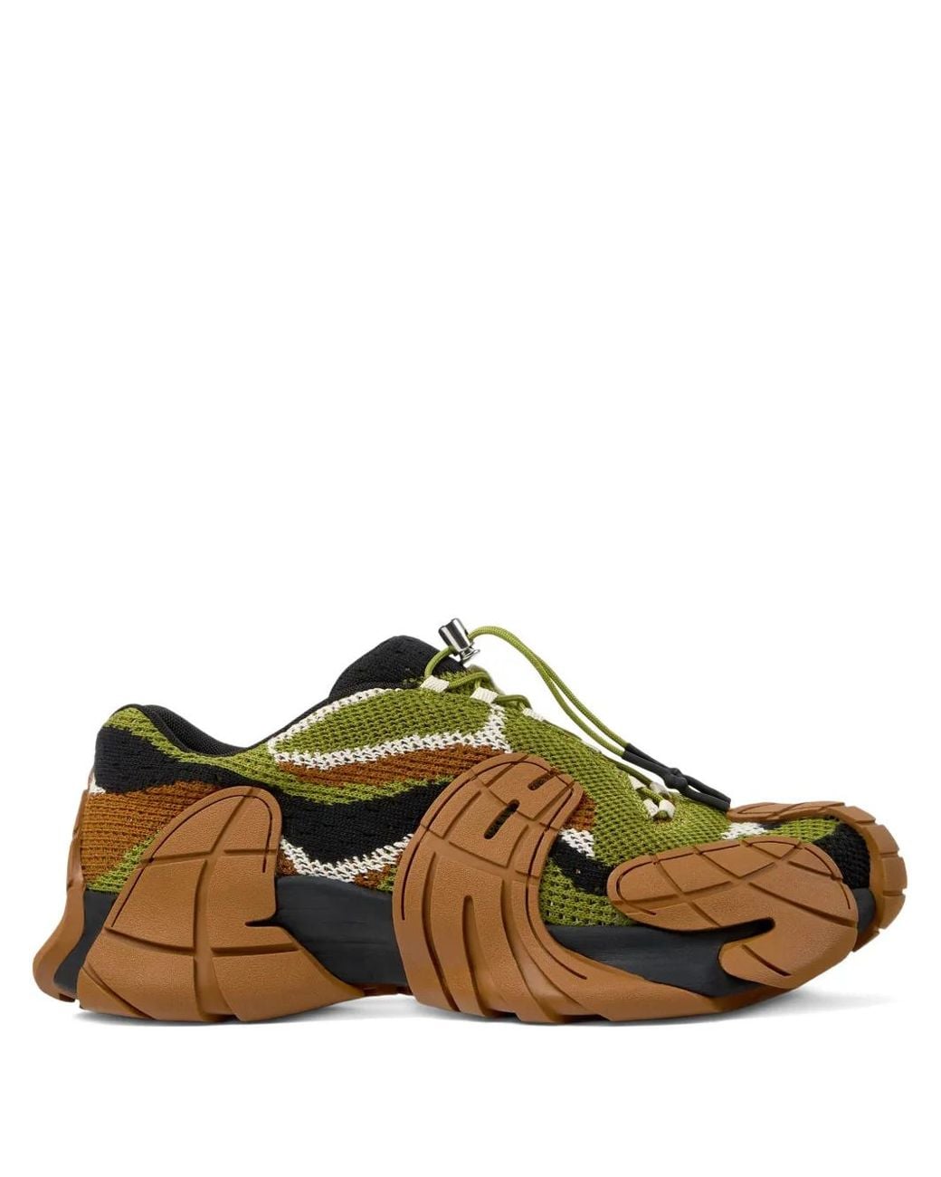 CAMPERLAB Brown Tormenta Knitted Panelled Sneakers