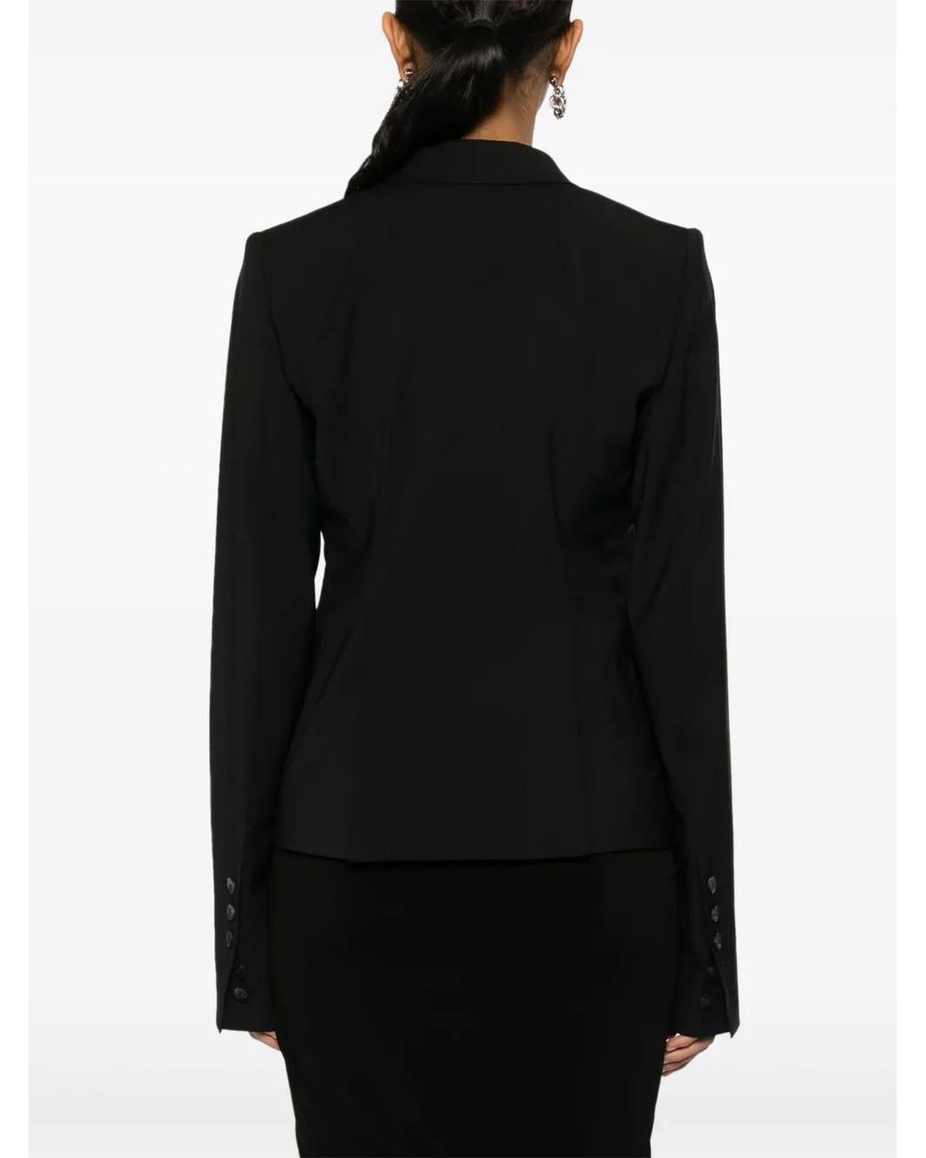 Rick Owens Blazer Met Enkele Rij Knopen in het Black