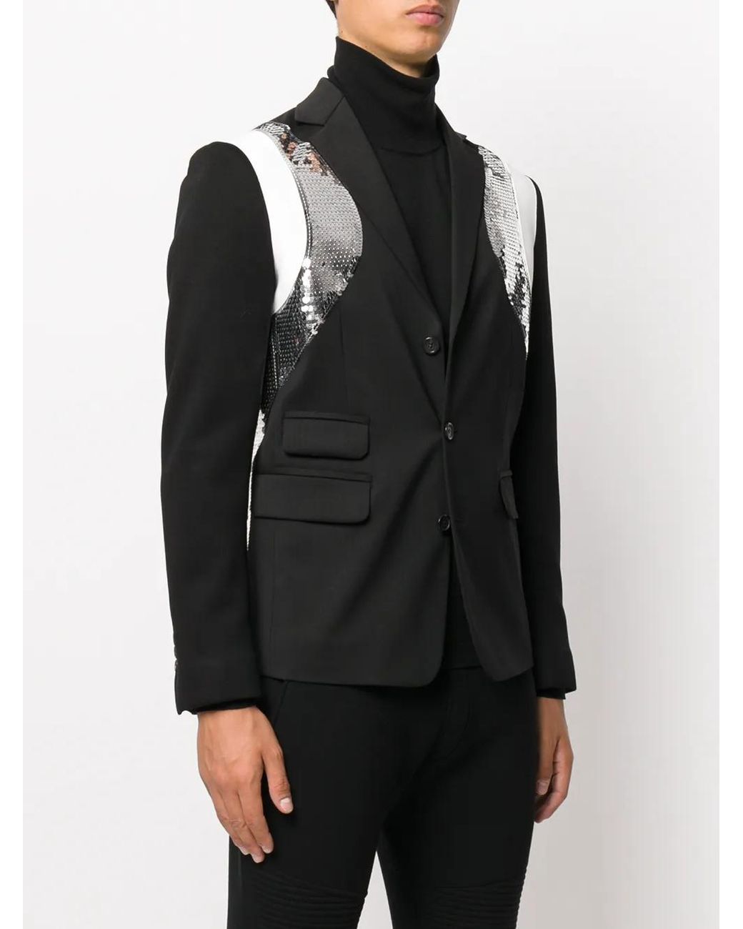 DSquared² Black Sequin Insert Evening Blazer for men