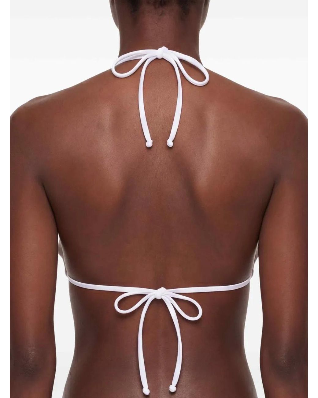 Mc2 Saint Barth White Lurex Classic Triangle Beach Top Sagittarius