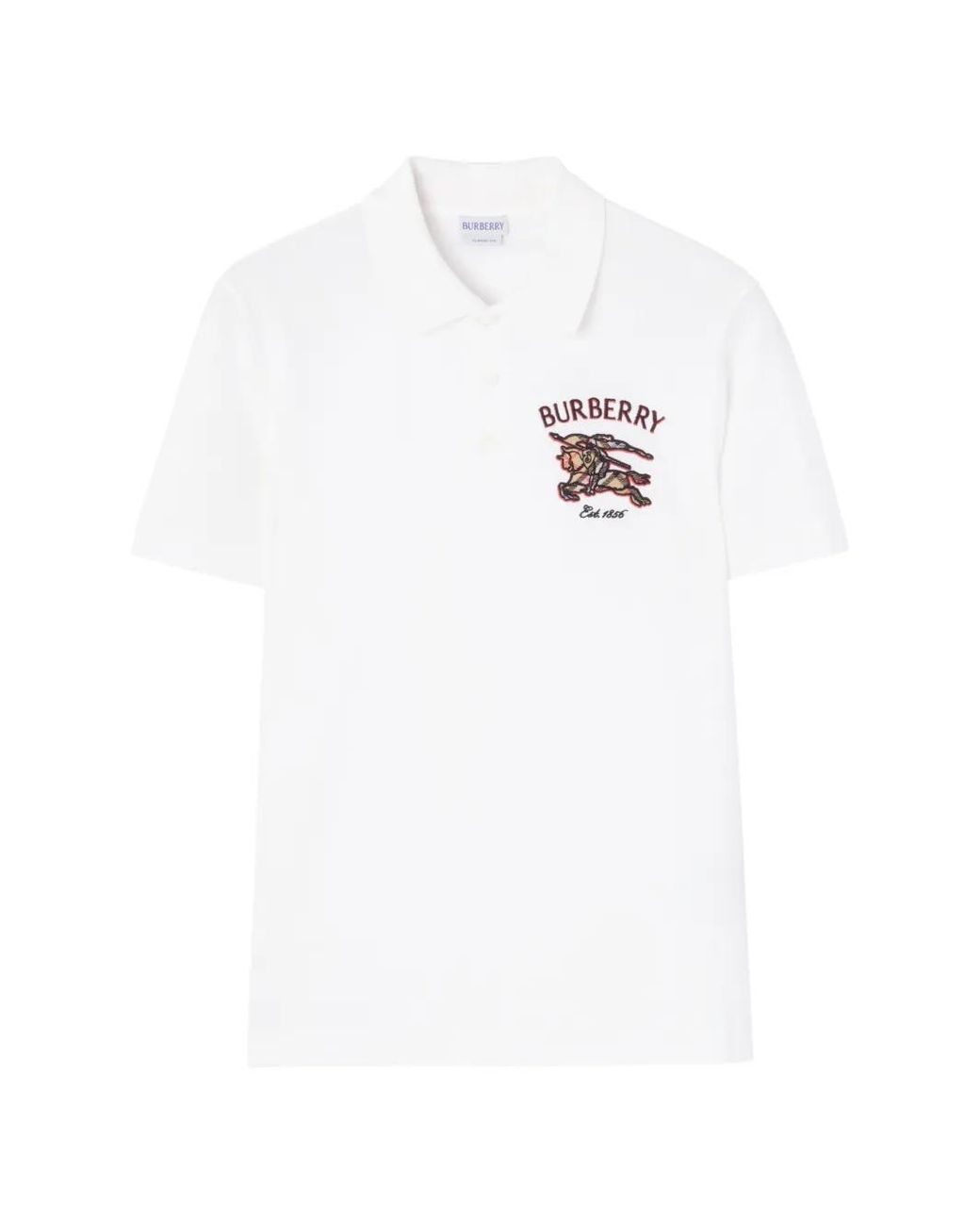 Burberry White Polo En Coton À Motif Knight Check for men