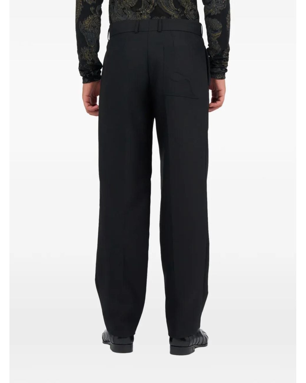 Roberto Cavalli Black Pleated Trousers for men